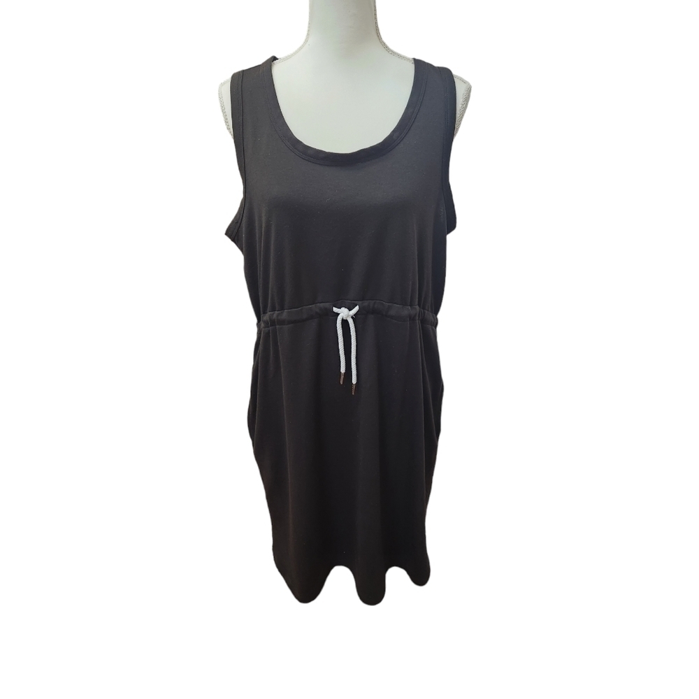 Gilli Women's Black Cinch Waist Sleeveless Dress, X-large